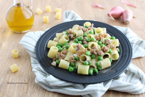 Pasta salsiccia e piselli