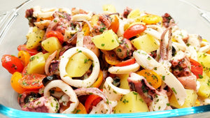 Calamari, pomodorini e patate