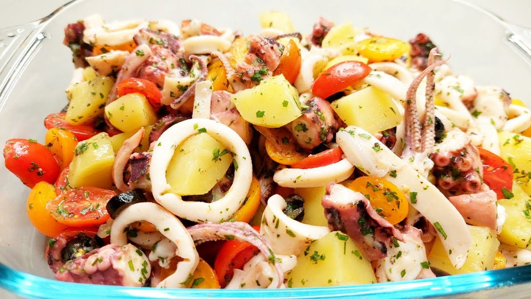Calamari, pomodorini e patate
