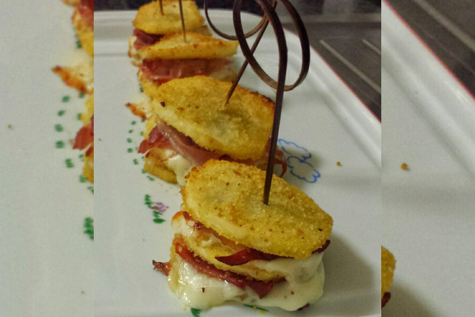 Millefoglie di patate con macinato e provola