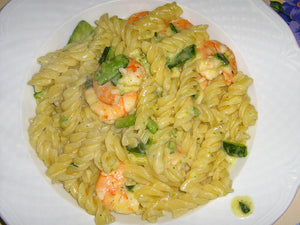 panna zucchine e gamberetti