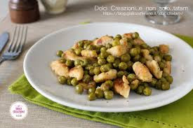 Straccetti di pollo con piselli