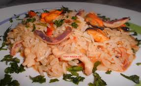Risotto con calamari e cozze