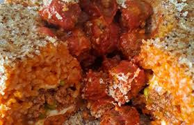 Sartù al ragù con carne tritata e provola