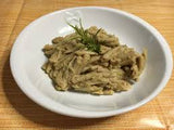 Pasta con crema di ceci e speck