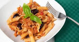 Pennette al pomodoro fresco con tonno e olive nere