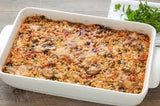 Risotto al forno con crema di zucchine e verdure
