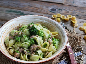 Orecchiette broccoli e salsiccia panna