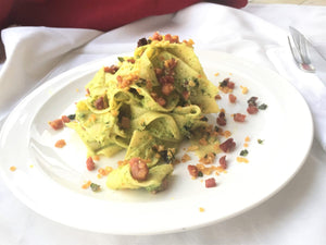 Pappardelle zucchine e speck