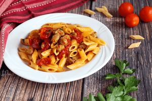 Pasta pomodorini e salsiccia