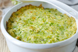 Sartu di riso crema di zucchine, carne e formaggio