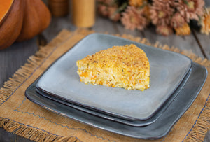 Timballo di riso con zucca, provola e carne macinata