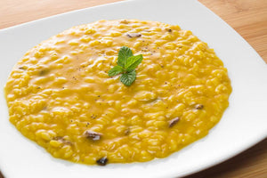 Riso zafferano e funghi