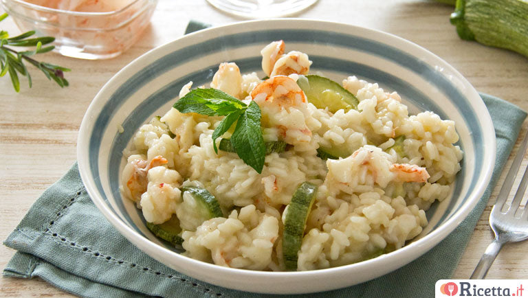 Riso gamberi e zucchine