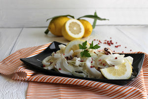 Insalata seppie, finocchi e olive nere